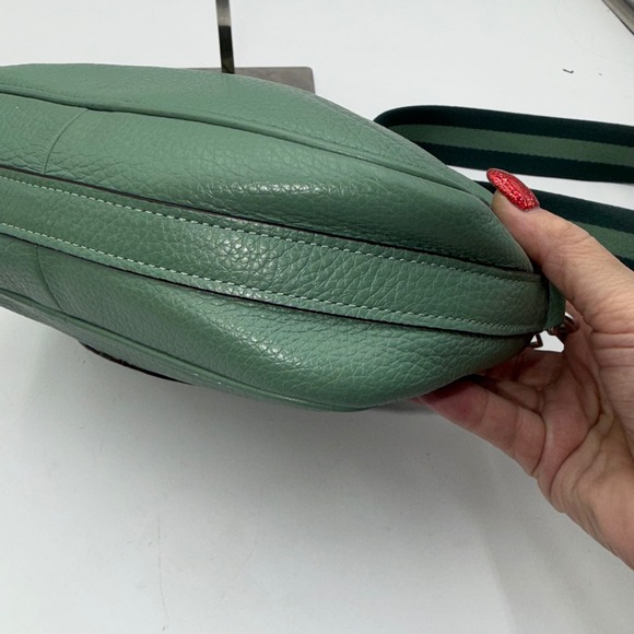 Coach pebbled leather crossbody bag green adjustable strap - Picture 8 of 16